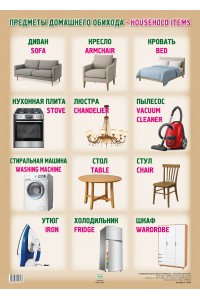 А2 Плакат. ПРЕДМЕТЫ ДОМАШНЕГО ОБИХОДА / HOUSEHOLD ITEMS