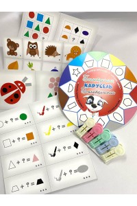 Настольная игра. Геометрическая карусель. Узнаём фигуры. Изучаем цвета. Игры на прищепках