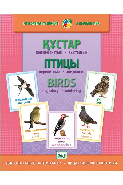 Дидактикалық карточкалар / Дидактические карточки. Құстар (көші-қон, қыстау). Птицы (перелётные, зимующие). Birds (migratory, wintering)