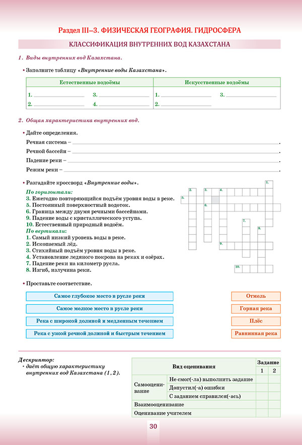 План характеристики казахстана по географии